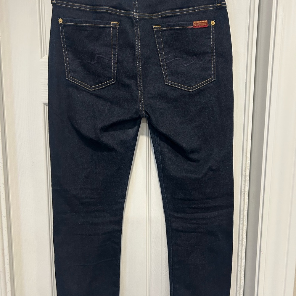 7 For All Mankind Blue Kimmie Crop - Picture 2 of 5